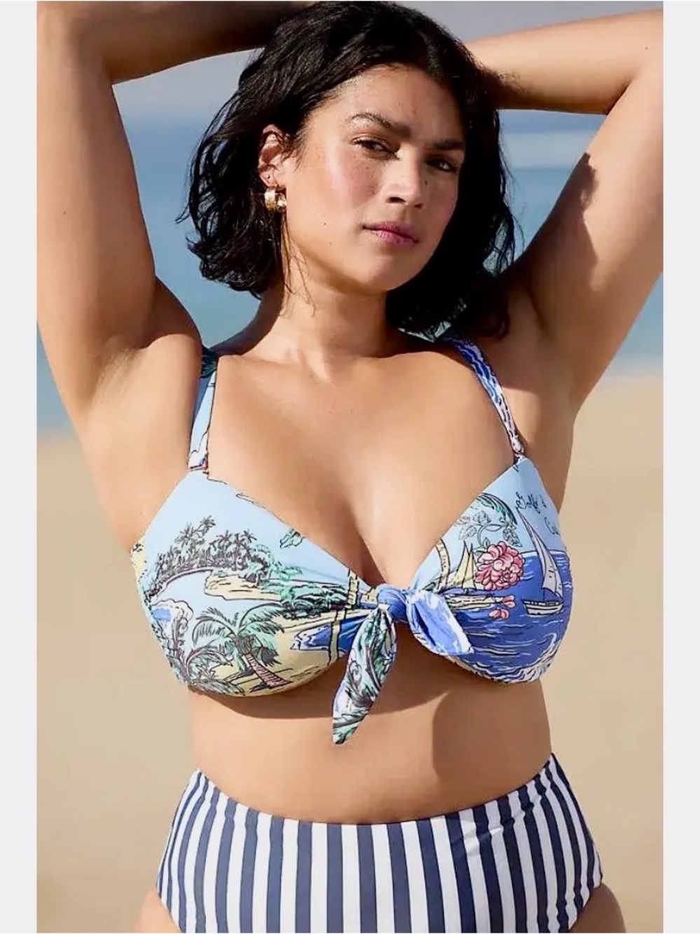 Brand New CELANDINE 
Tie-Front Bikini Top